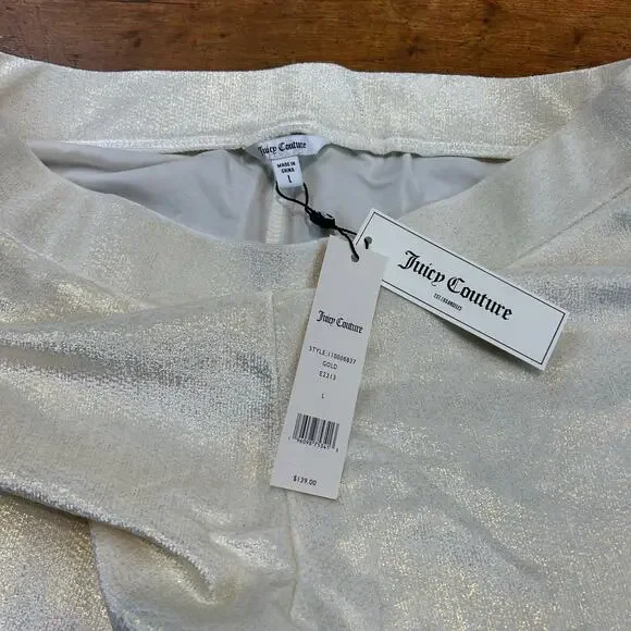 Juicy Couture Straight Leg Track Pants, Metallic Gold, Large - Picture 10 of 10